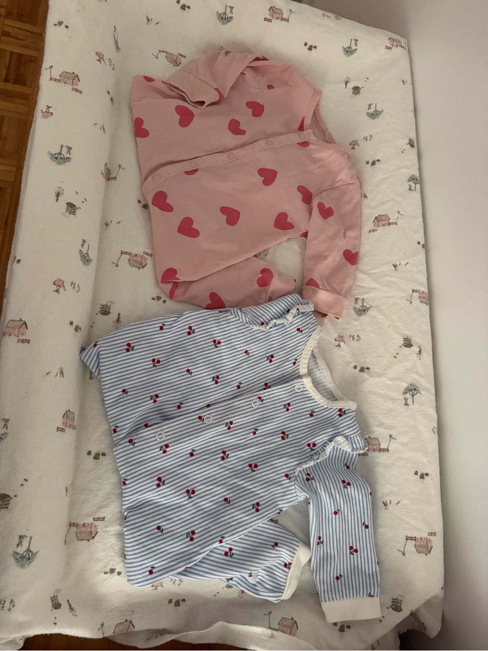 H&M Pink Heart Top & Blue Stripe Cherry PJ Set